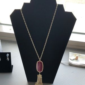 Kendra Scott pink gold tassel necklace NWT